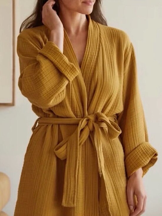 Parachute Other - Parachute Cloud Robe Belted Cotton Gauze Knee Length Size S Gold Ochre